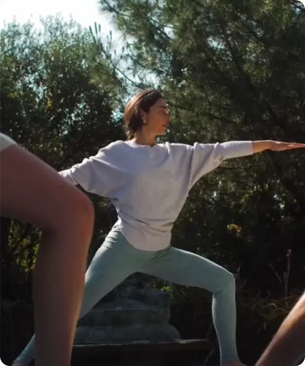 Morning yoga by the property